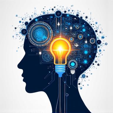 Un cerebro humano con engranajes, simbolizando la protección de ideas y propiedad intelectual.